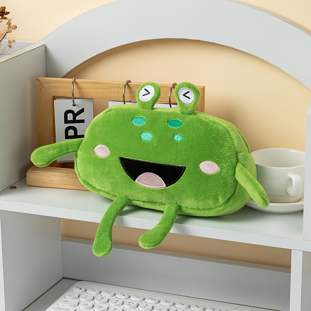 Kawaii Big Mouth Frog Plush Pencil Case Soft Plush Pencil - Temu Canada