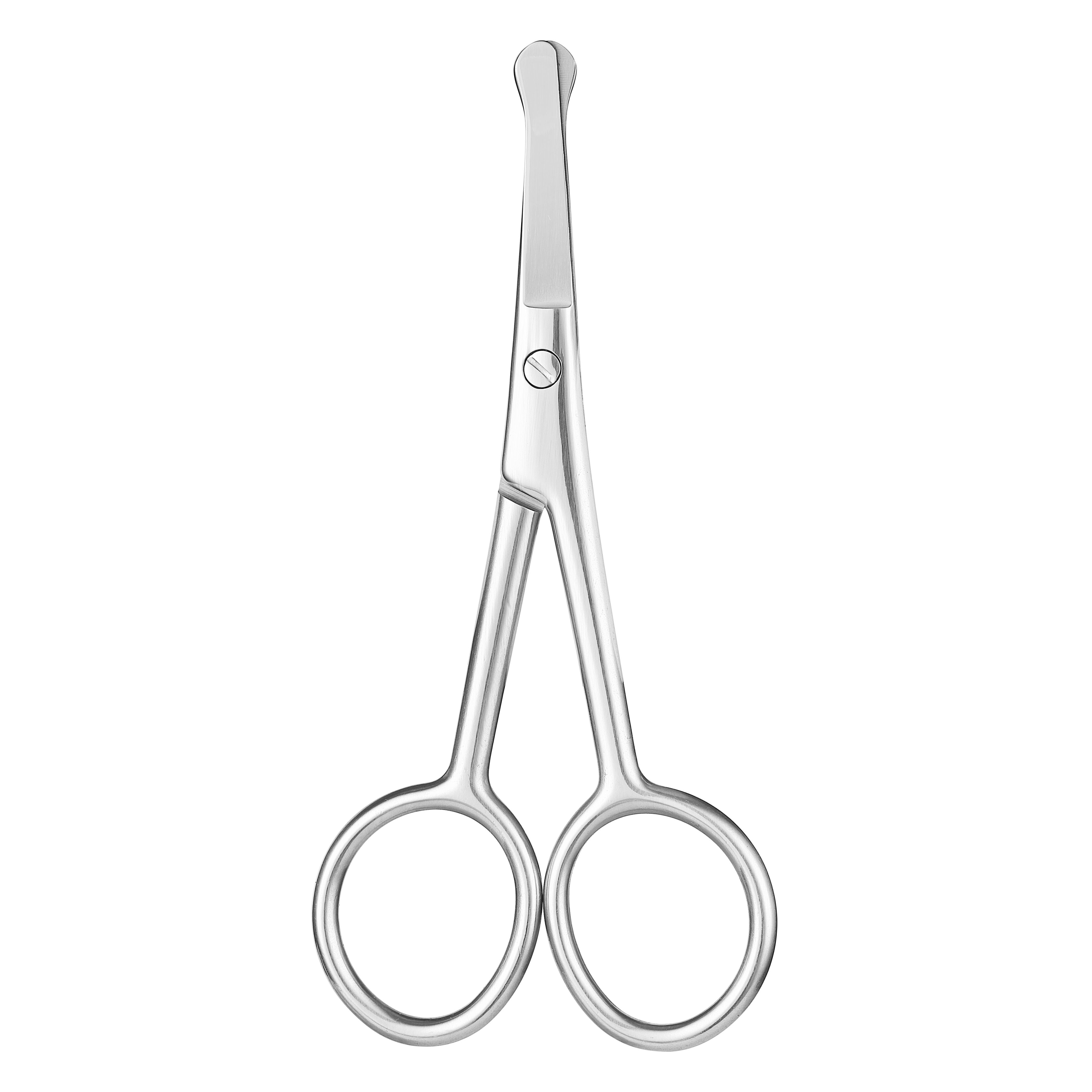 Stainless Steel Round Head Nose Hair Scissors, Safety Round Head Scissors,  Stainless Steel Eyebrow Scissors, Men And Women Professional Trimming Facia