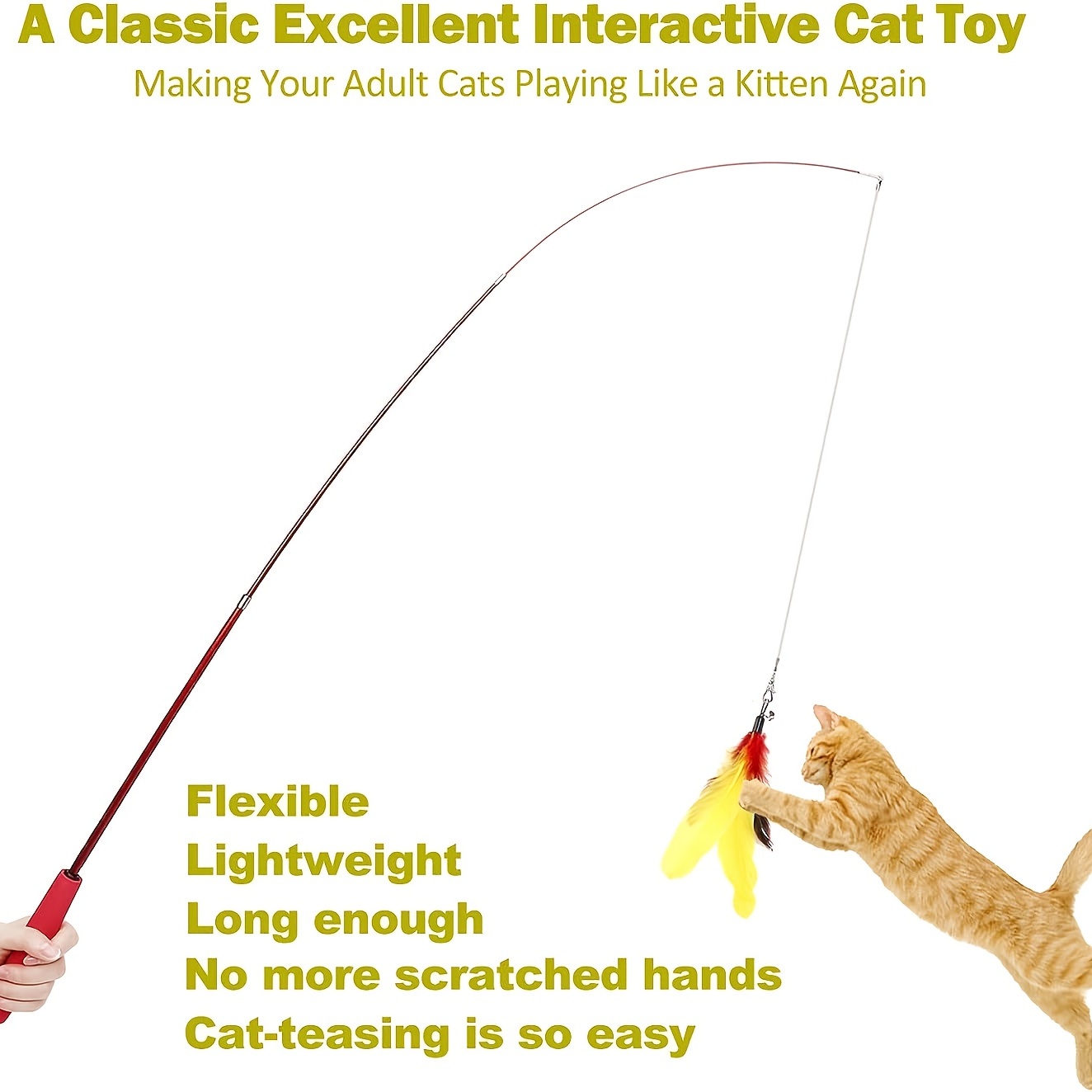 Feather Teaser Cat Toy Interactive Retractable Cat Feather - Temu Austria