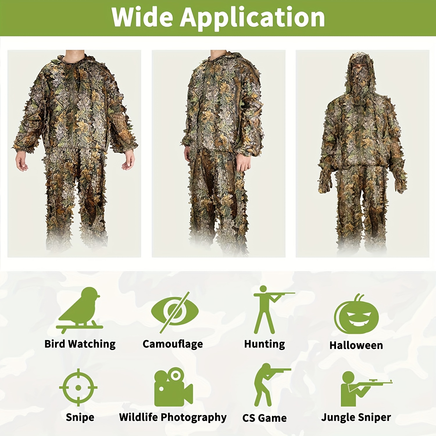 Lightweight Camouflage Hunting Suit With Hood - Stay Hidden And Comfortable  During Your Hunt