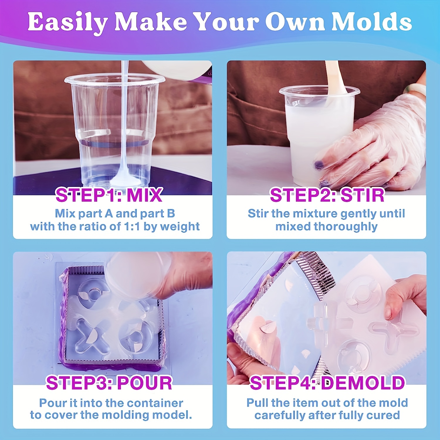 Liquid Silicone Diy Mold Fast Cured Ab 1:1 Ratio Casting - Temu