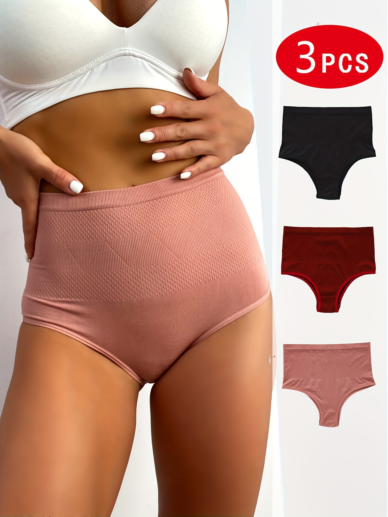 Seamless Body Shaper Thong Panties, High Waist Comfy & Breathable Tummy  Control Panties, Women's Lingerie & Underwear