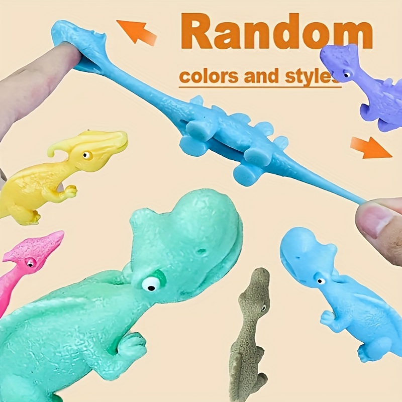 Mixed Color Funny Dinosaur Bouncing Sticky Toy Finger - Temu