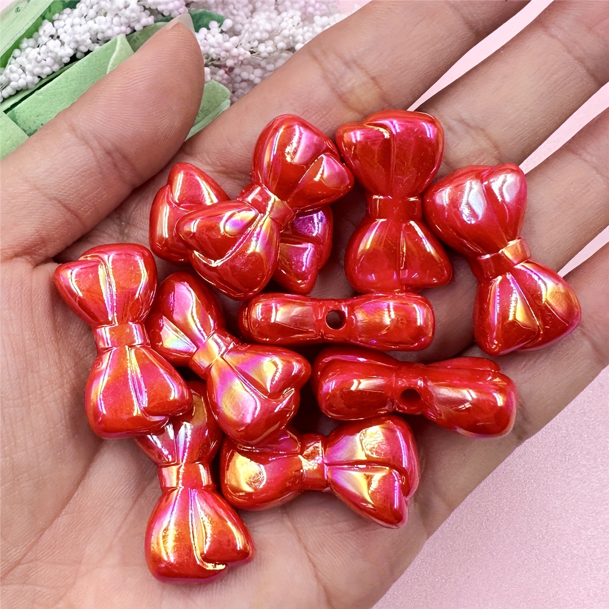Acrylic Colorful Big Bow Beads For Jewelry Making Diy Special Decors  Necklace Bag Phone Key Car Hanging Chain Charms Craft Supplies - Temu  Bahrain
