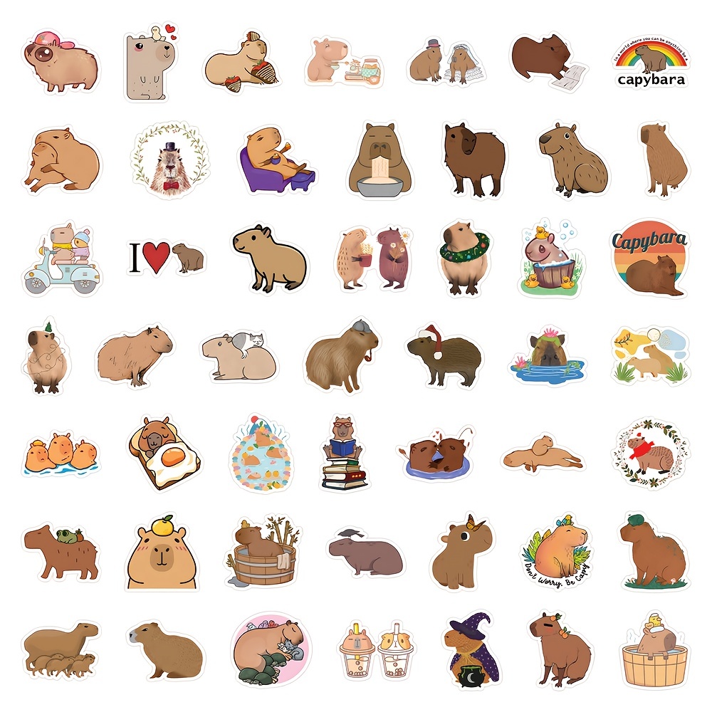 Cartoon Capybara Stickers, Laptop Stickers Kids