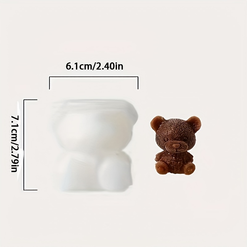 1pc Bear Shaped Ice Cube Mold, White Cute Silicone Ice Mould, For