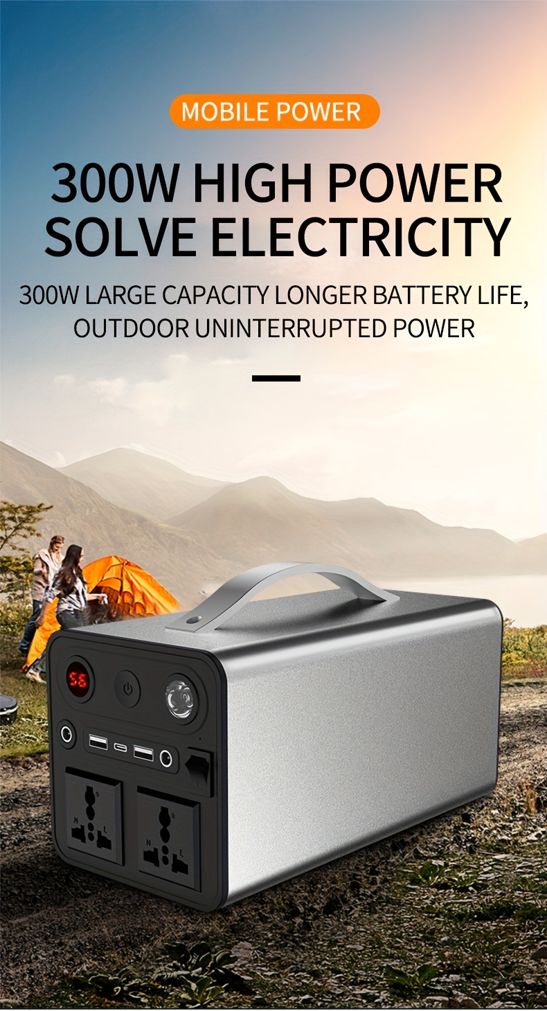 54000mah Portable Power Station, Power Generator, Emergency Power Station  With Usb Qc3.0 Pd Ac 110v Inverter Output, Rechargeable Lithium Battery -  Temu