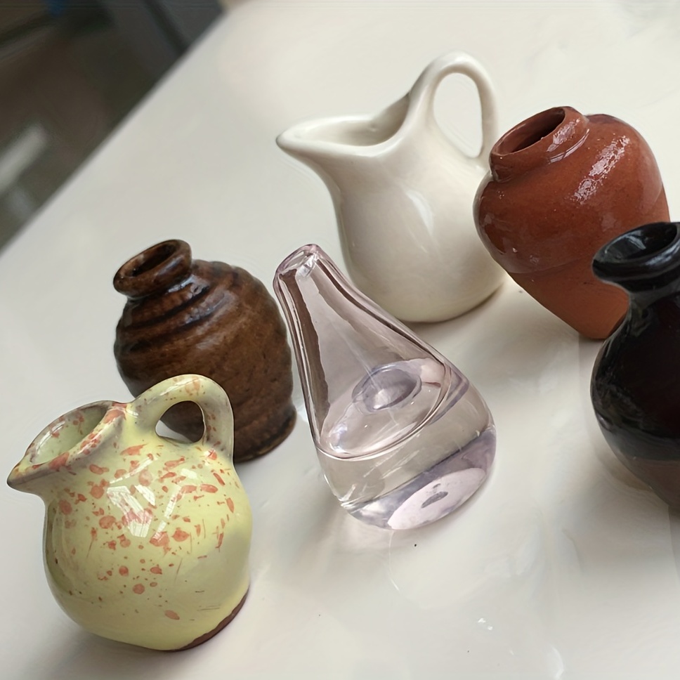 8pcs Mini Vase En Céramique Magnétique Pipette Autocollant - Temu