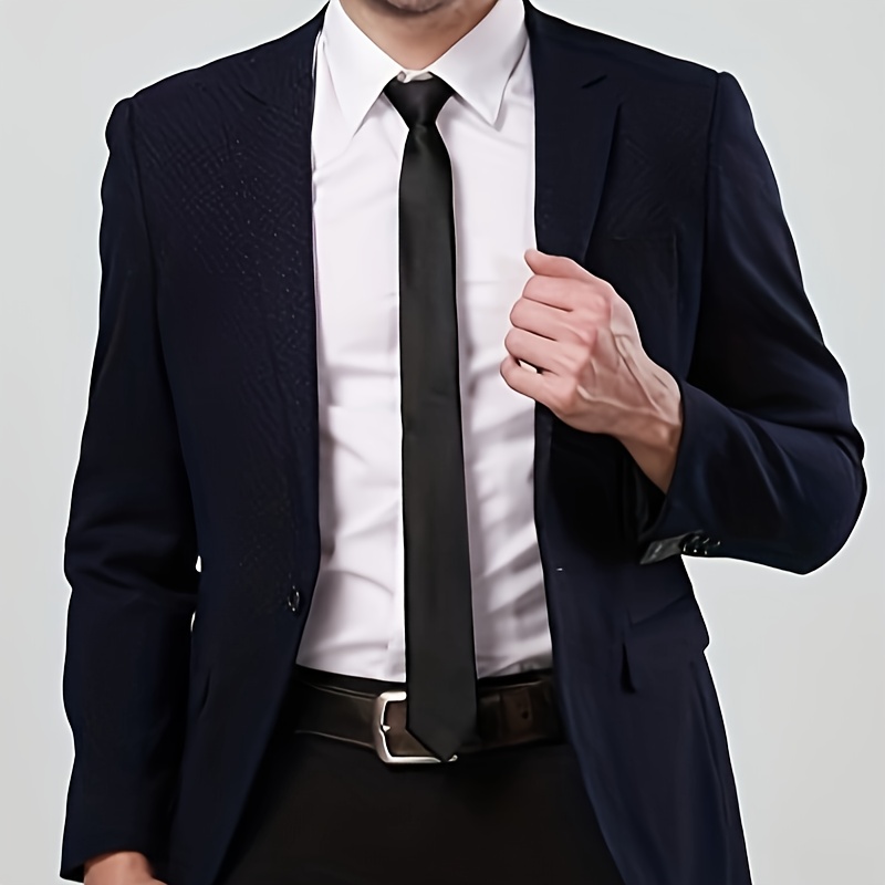 

1pc Men's Black Satin Tie For Formal Events