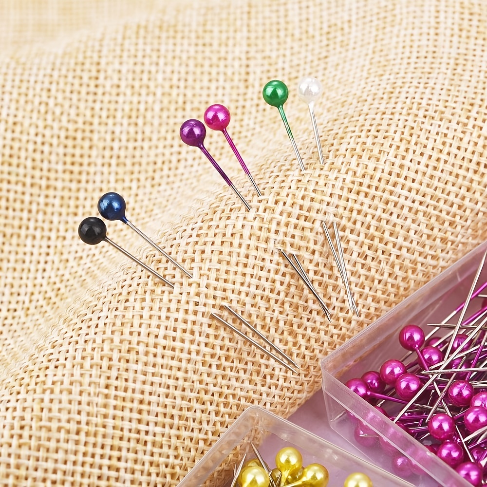 Colorful Round Pearl Head Needles Stitch Straight Push - Temu