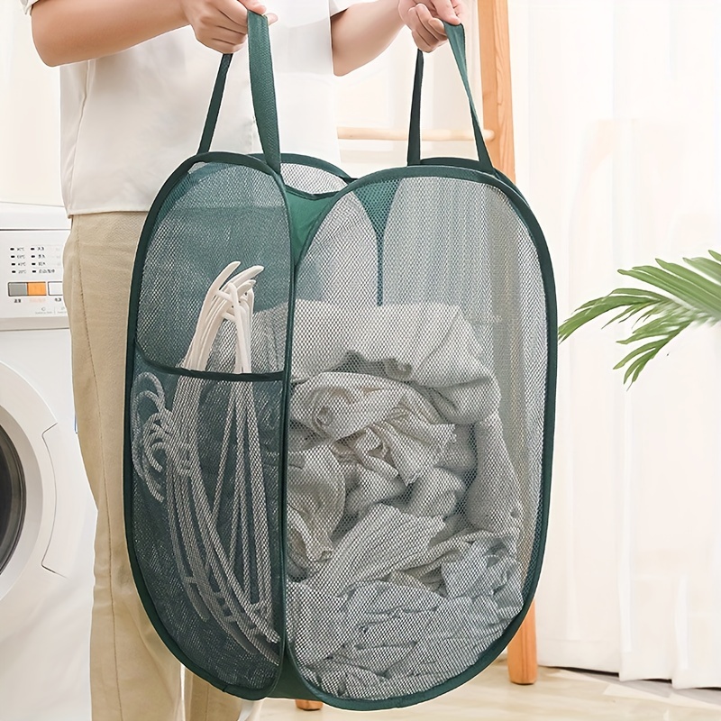 Mesh Foldable Laundry Basket, Multifunctional Large Capacity Dirty Clothes  Toy Storage Basket, Collapsible Toilet Bathroom Laundry Hamper - Temu  Germany