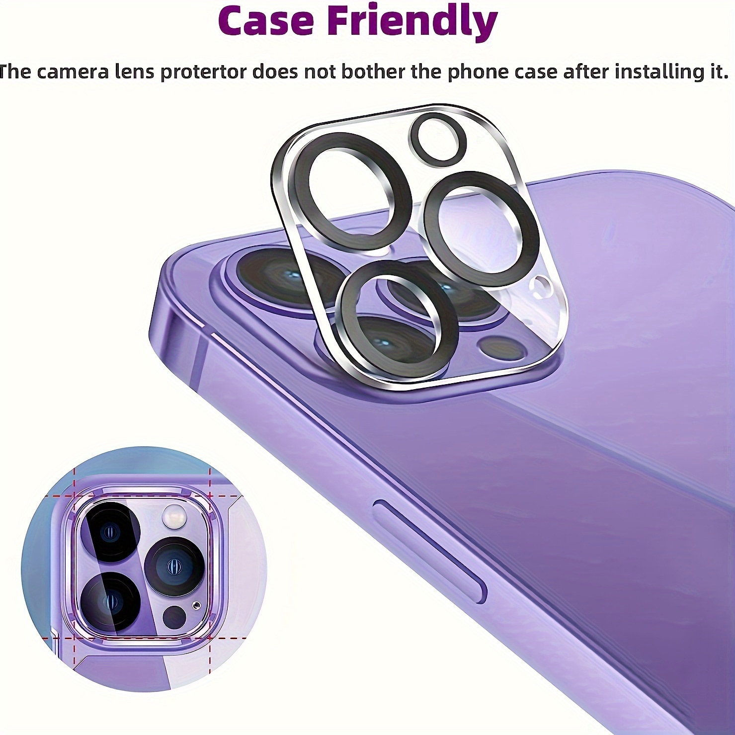 2-Pack HD Tempered Glass Camera Lens Protector for iPhone 15 / iPhone 15 Plus