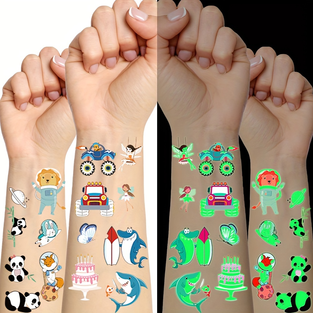 Stick Per Tatuaggi Luminosi Per Bambini A Tema Cartone Animato,  Impermeabile, Con Adesivi Di Sirene, Dinosauri E Panda Carini. Giocattolo -  Bellezza E Salute - Temu Italy