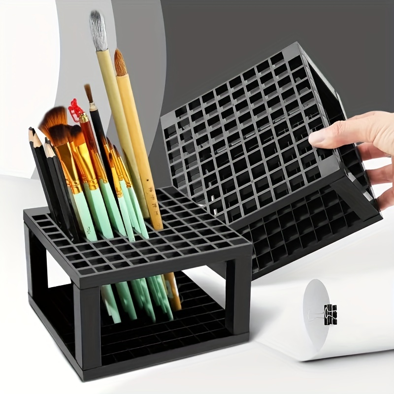 VaeFae Organizador de bambú para bolígrafos, organizador de suministros de  arte giratorio redondo, capacidad para 420 lápices, almacenamiento de