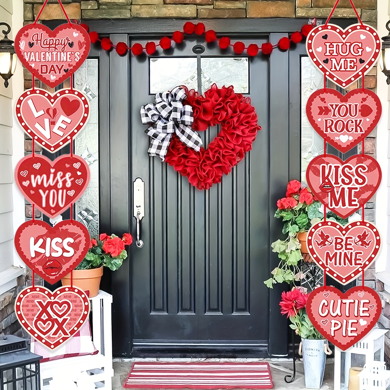 Valentines Day Door Hanger Front Door Decor Valentine's Day - Temu
