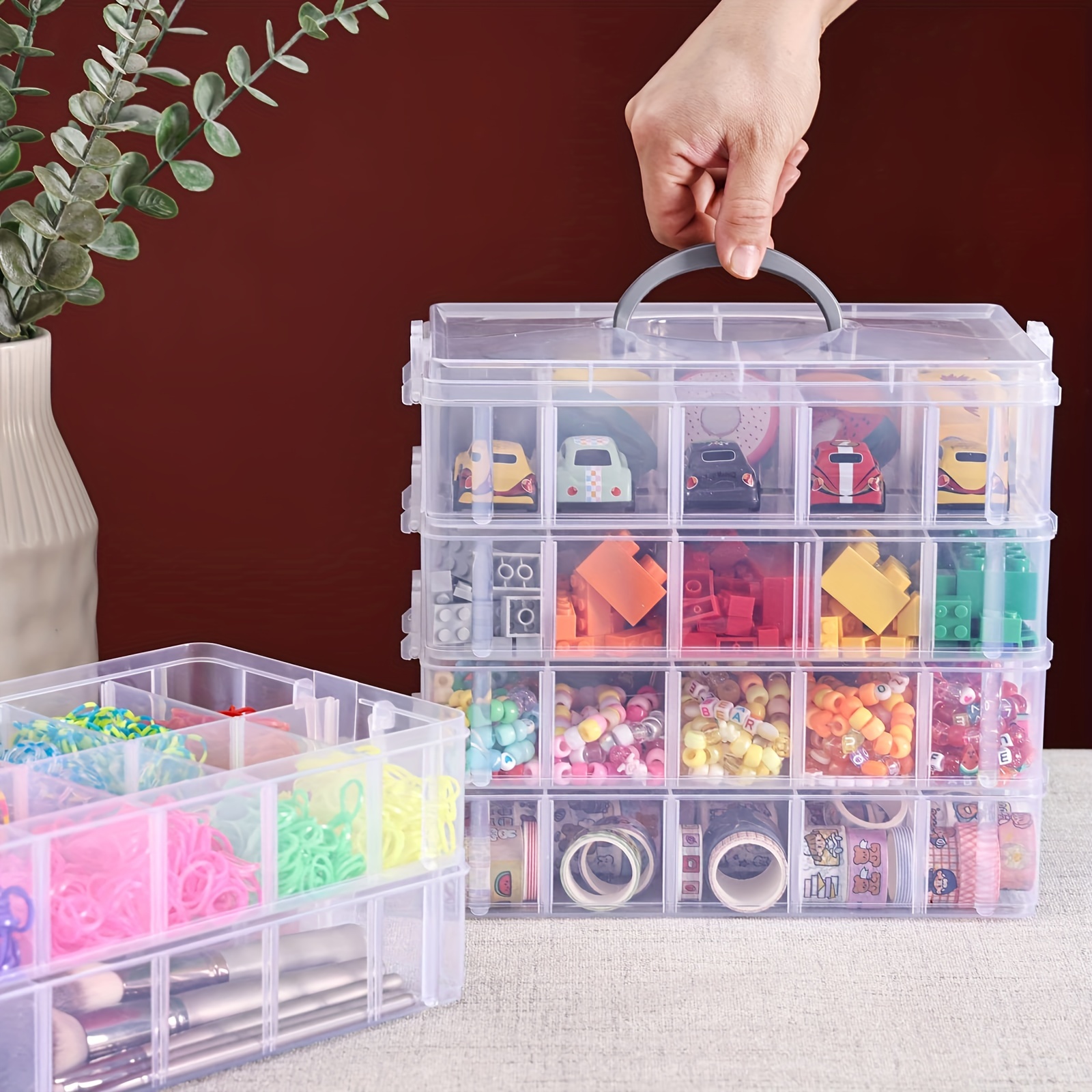 6 tier Stackable Storage Container Box 60 Compartments Washi - Temu