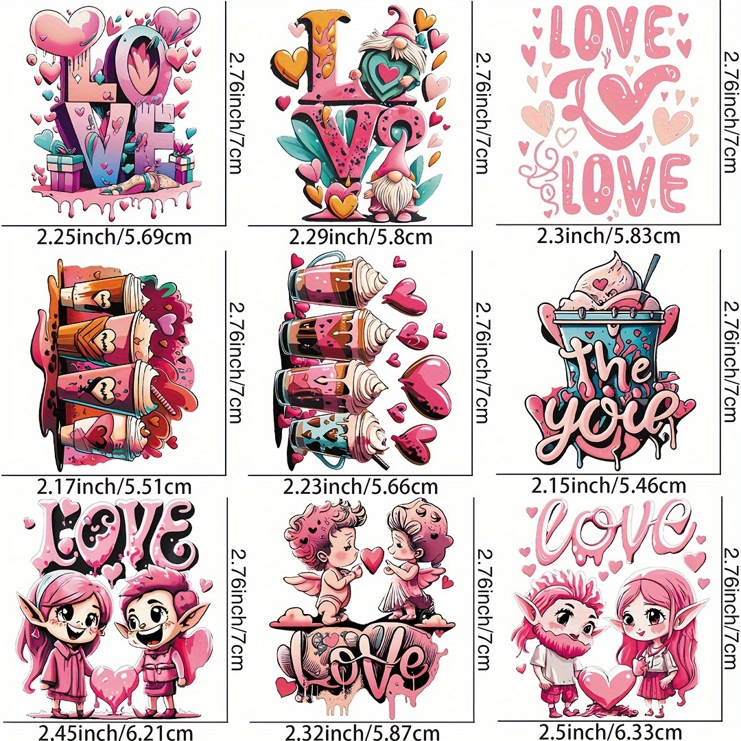 Love Valentines Day Stickers for Clothes Iron On Heat Transfer Thermal  Patches