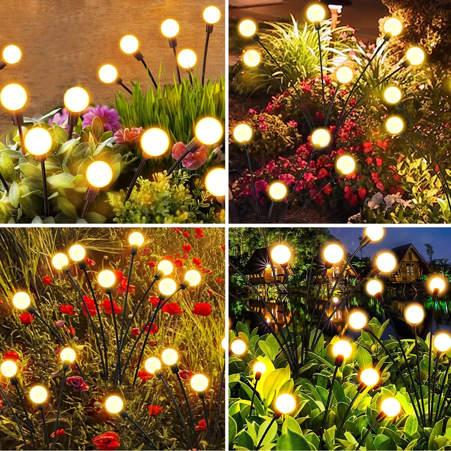 2pcs Firefly Light Garden Solar LED Light Decor Sparkle Stake