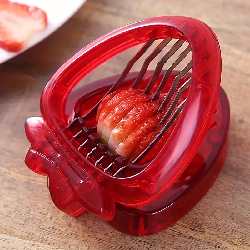 Strawberry Slicer Cutter Kitchen Fruit Gadget Tools Hullers Stem Remover