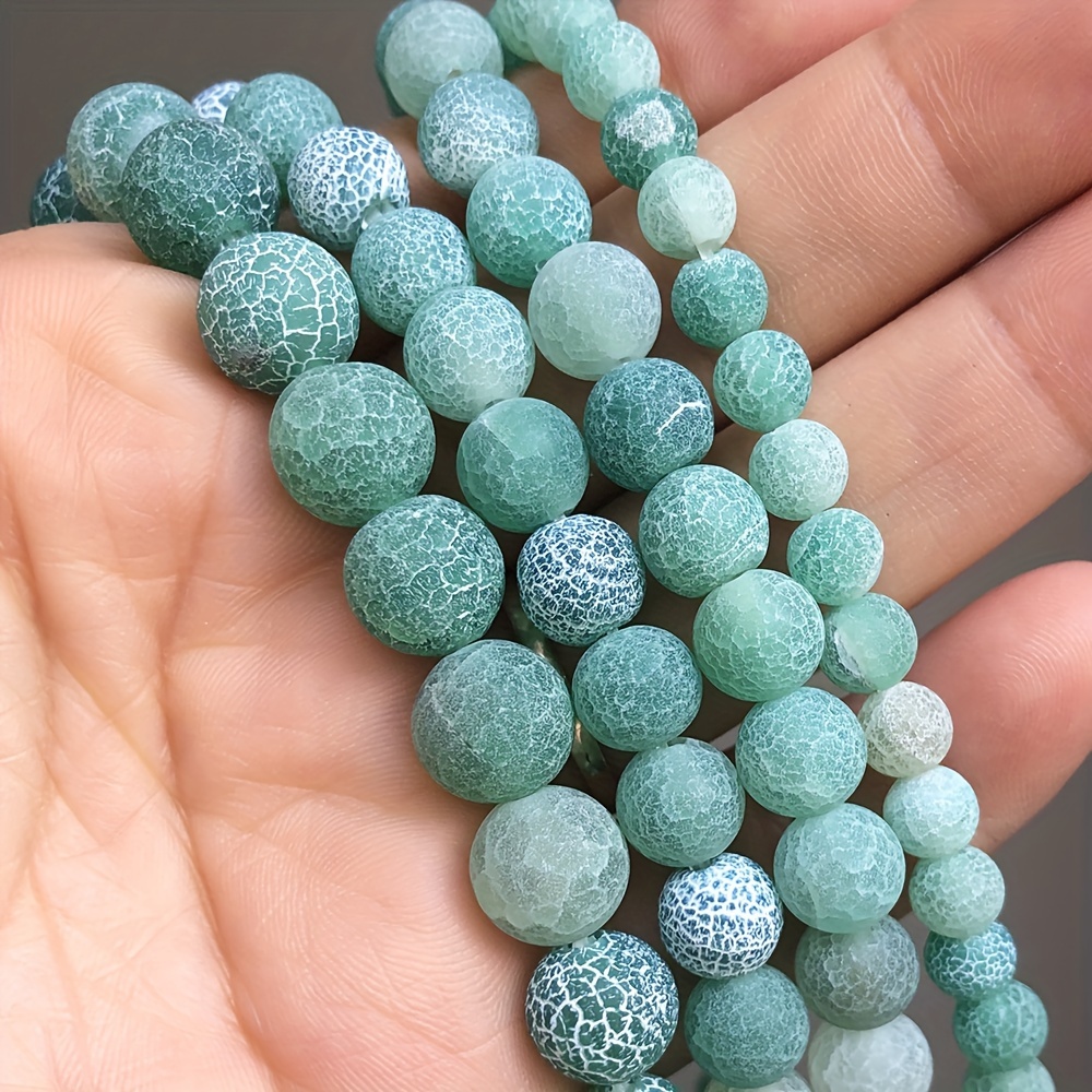 

4-12mm Natural Stone Green Frosted Fashion Loose Spacer Beads For Jewelry Making Diy Cute Special Bracelets Necklace Women Gifts Craft Supplies