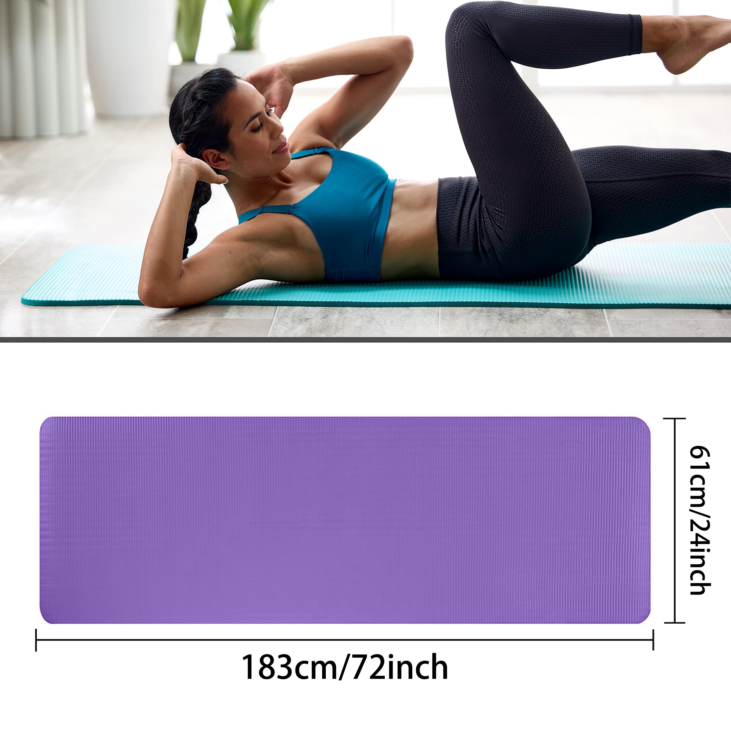 HxG.Esterilla de Yoga Pilates Fitness 1cm antideslizante NBR con