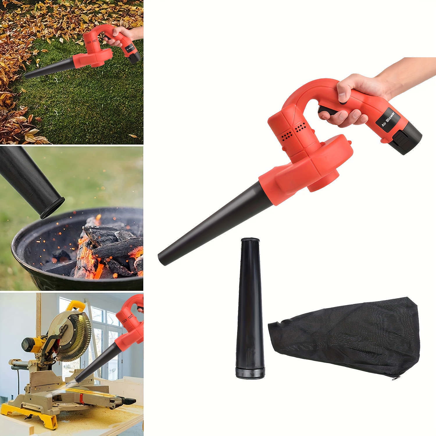 Cordless Electric Leaf Blower, Portable Blower, Small Corded Leaf Blower, Leaf  Vacuum Cordless With Bag, Leaf Blower Cordless With Battery And Charger Red  - Temu Mexico