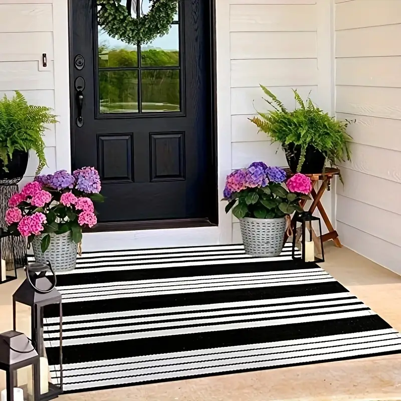 Black And White Outdoor Door Mat Outdoor Layered Door Mats - Temu