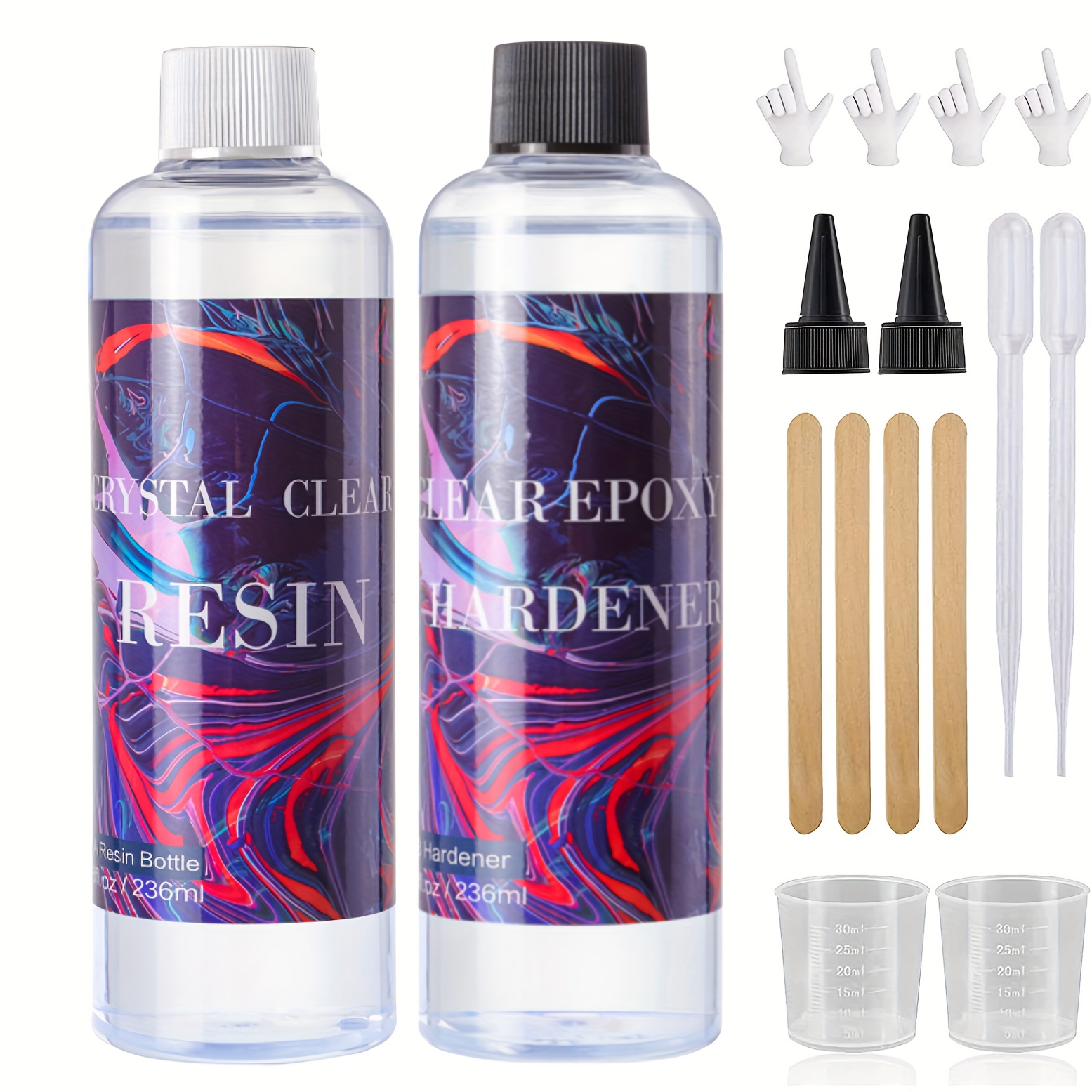 50ml Epoxy Resin Kit Crystal Clear Hardener Easy Mix DIY Resin FAST