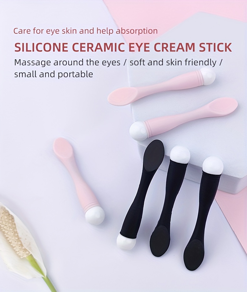 Unique Bargains Eye Cream Massage Sticks Beauty Scoop Makeup Spatula Mini  Spoon for Facial Cosmetic Heart Shape 2.36x0.49 Silver Tone 3 Pcs