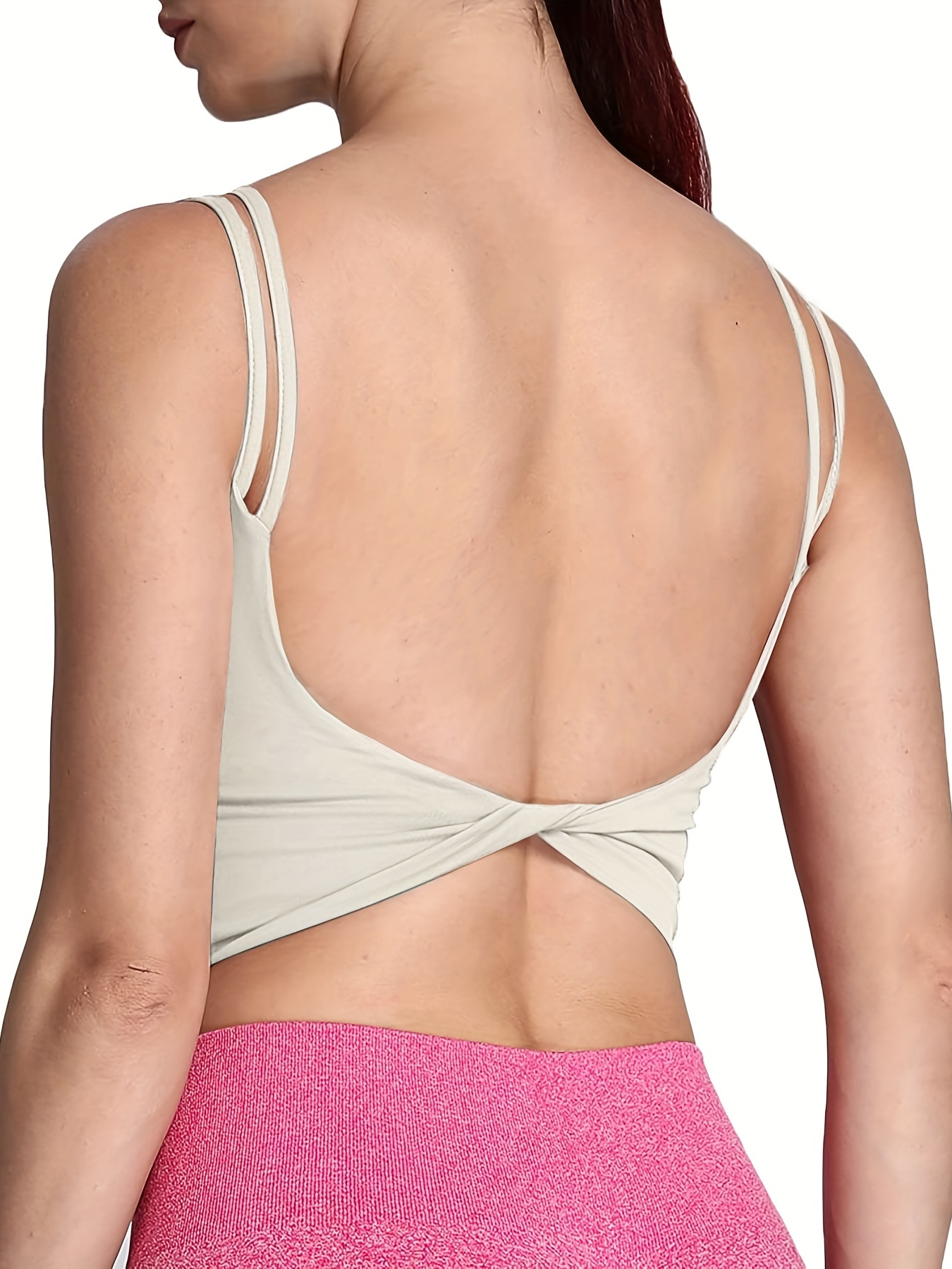 Litthing Women Halter Yoga Sports Bras Open Back Gym Tops Padded Workout  Crop Tank Tops Push-up Shockproof Backless Bra Magenta at  Women's  Clothing store