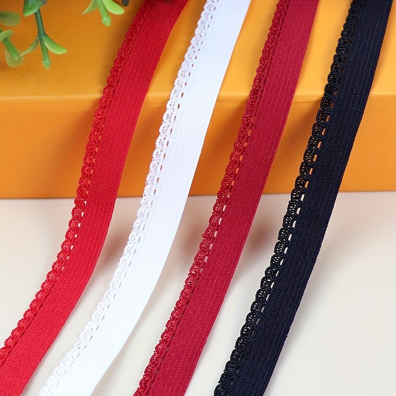  5Yards Elastic Ribbon Fold Over Elastic 1 Inch Wide Spandex  Satin Band Ties Hair Accessories Lace Trim for Sewing Craft DIY  Apparel-Colored Elastic Bands for Sewing Crafts Decoration Clothes Handmade  