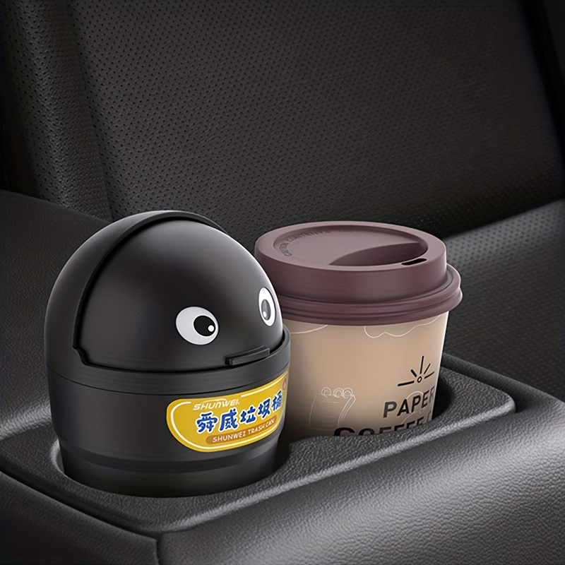 Car Trash Can Mini Car Trash Can Bin With Lid Leakproof Car - Temu