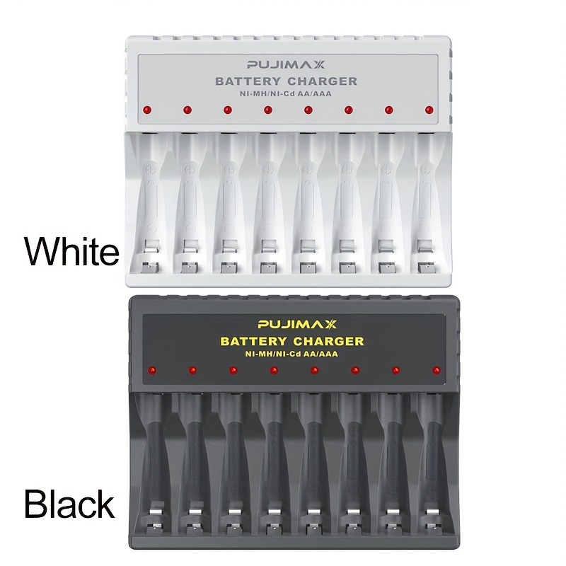 PUJIMAX 8-Slot USB Charger for AA AAA Rechargeable Batteries
