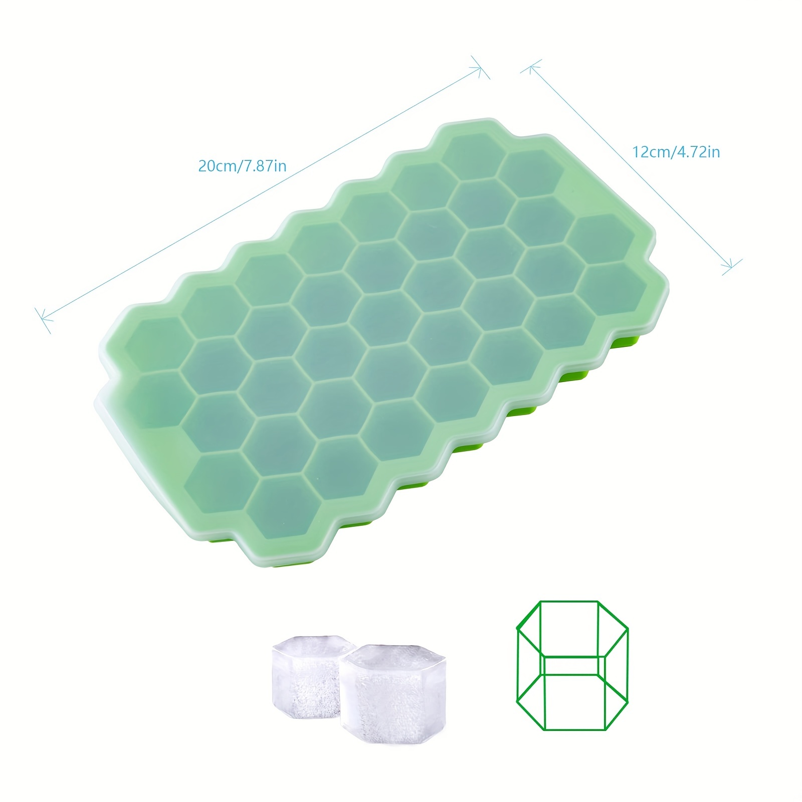 Honeycomb Ice Cube Tray Reusable Silicone Ice Cube Mold Bpa Free Ice Maker  With Removable Lid