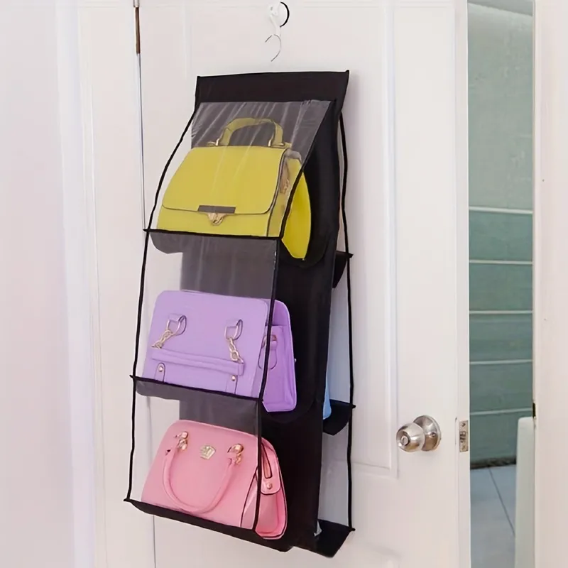 6-pocket Double-sided Handbag Hanging Organizer - Non-woven Hanging Bag  Storage Bag For Wardrobe And Purse - Convenient And Stylish Way To Keep  Your Handbags Organized - Temu