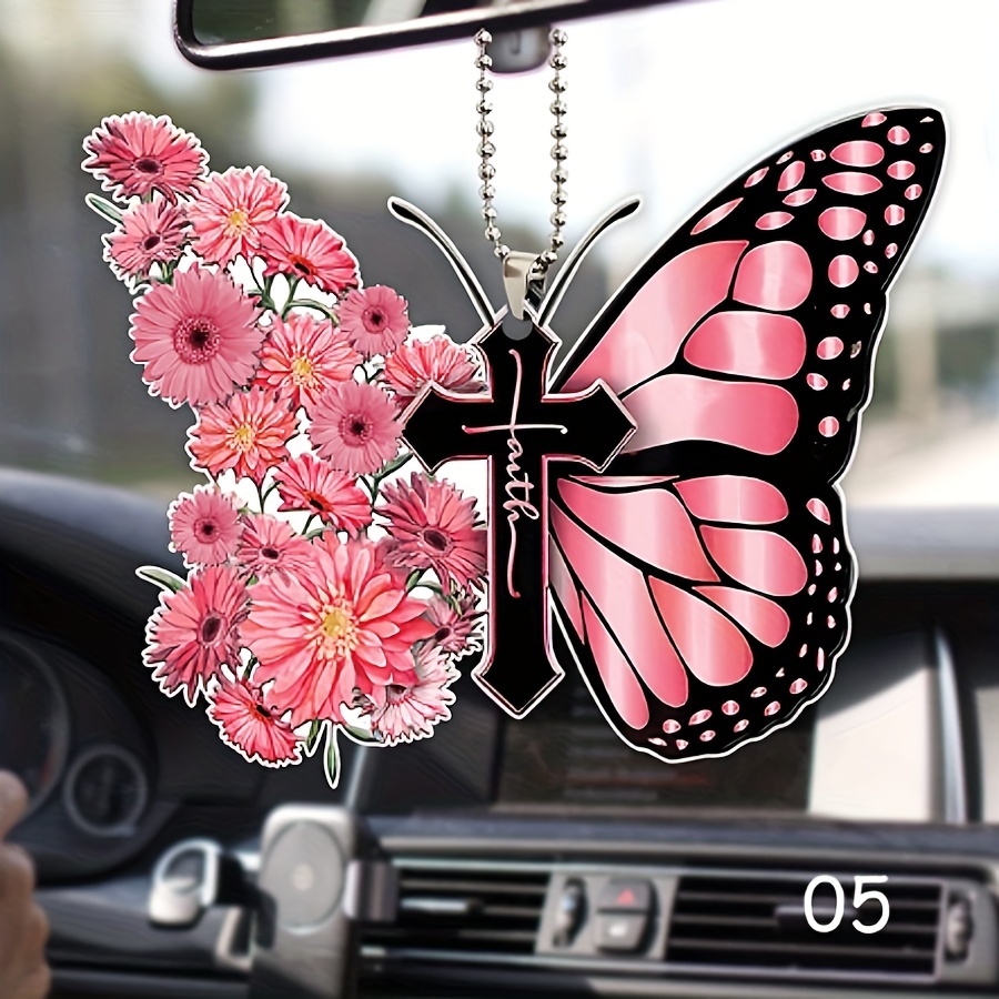 Bunte Strass Schmetterling Tasche Anhänger Auto Metall