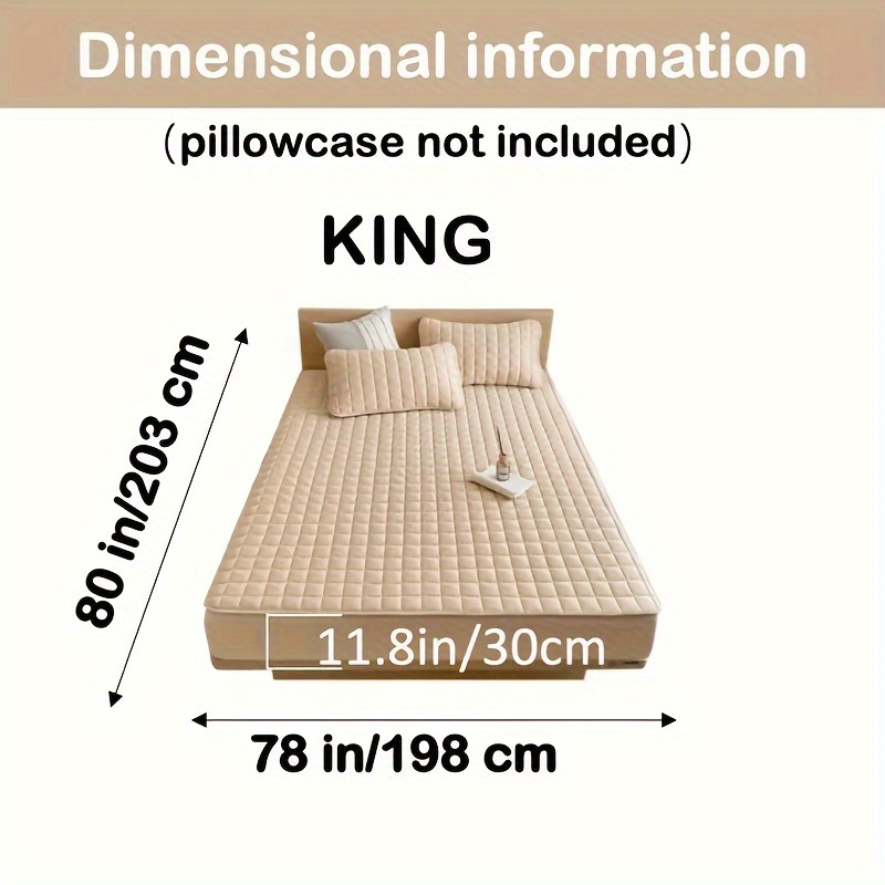 1枚の厚みのある防水ボックスシーツ（枕カバーなし） 通気性とノイズフリーのベッドカバー 肌に優しく快適なマットレスプロテ Temu Japan