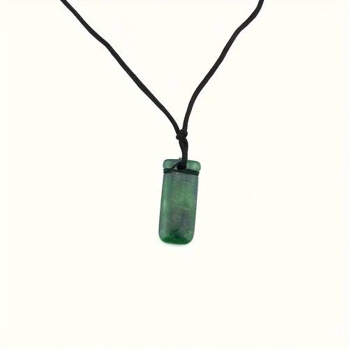 1pc dark green rectangular pendant easy and necklace personalized and cool decoration