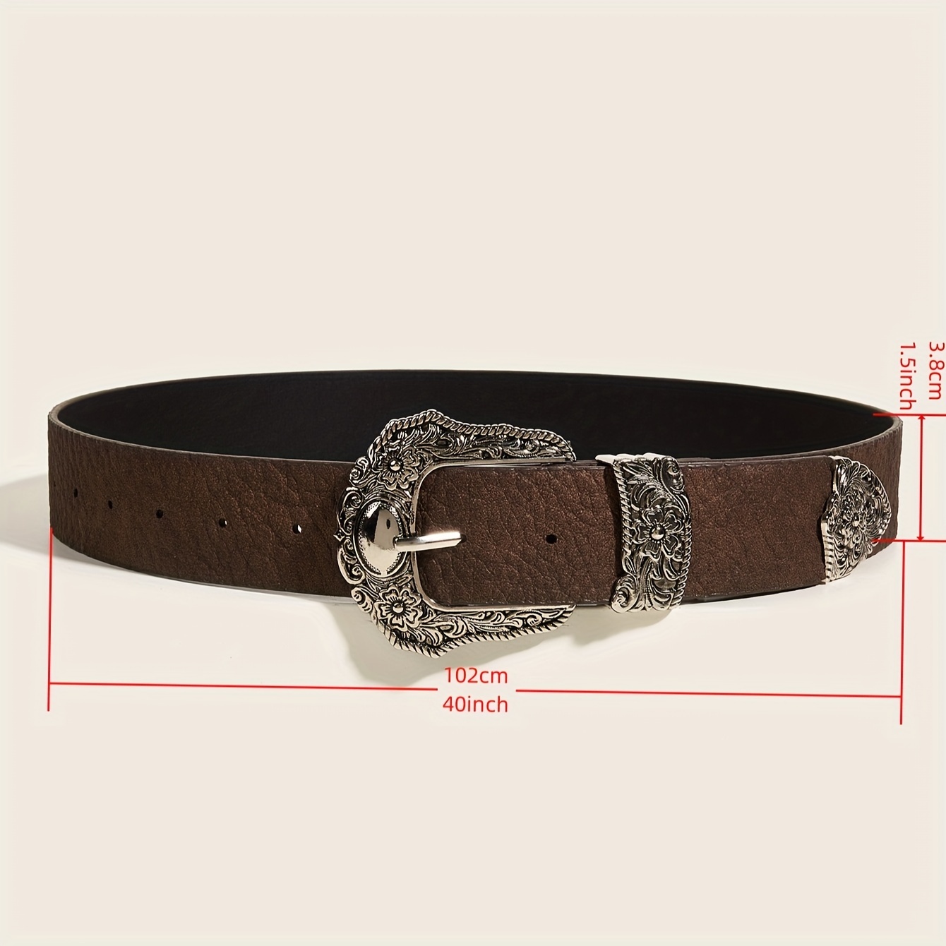 Vintage Embossed Pu Belt Boho Carved Buckle Cowboy Cowgirl Waistband Western  Jeans Pants Belt For Women & Men - Temu