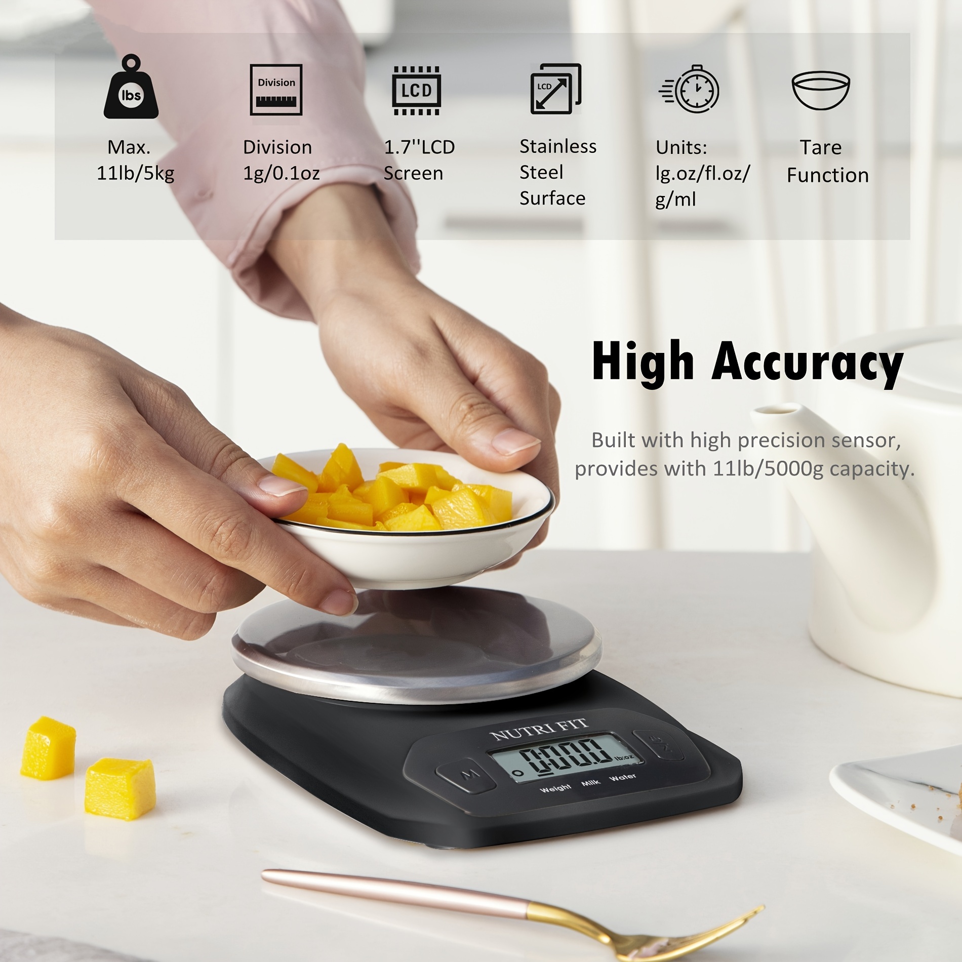 Digital Kitchen Scale Ultra Slim Food Scale Kitchen Weighing - Temu