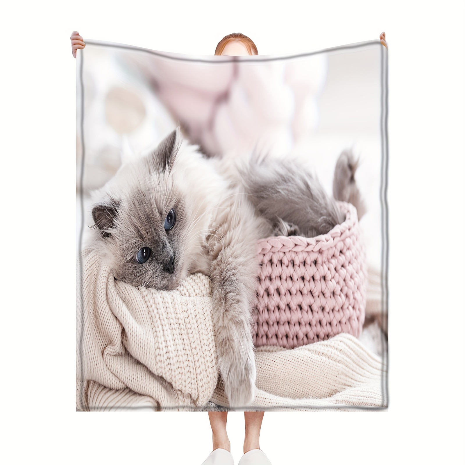 Cat Throw Blanket Cute Cat Home Decorative Cat Blanket Cat - Temu