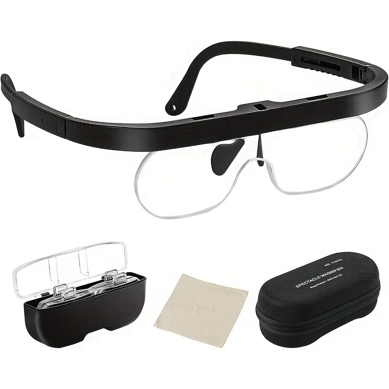 Rechargeable Head Magnifier Glasses Magnifier with Detachable Lenses 1.5X,  2.5X, 3.5X, 5X for Reading Close Work Hobby