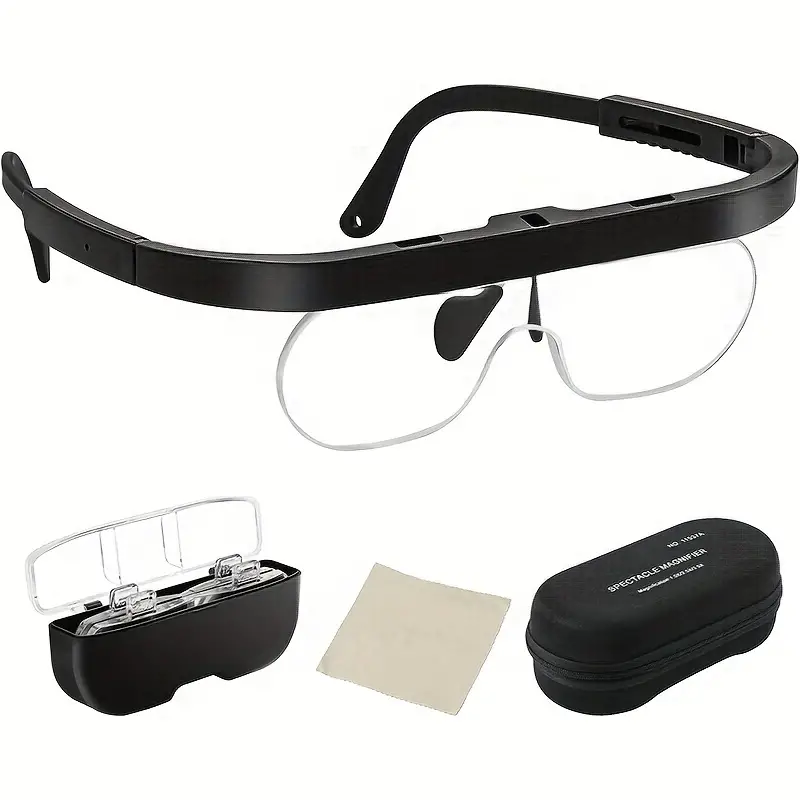 Headband Magnifier, Rechargeable Magnifying Glasses with Light Hands Free  Interchangeable Magnification Lenses 1.5X 2.5X 3.5X 5X for Jewelry, Crafts