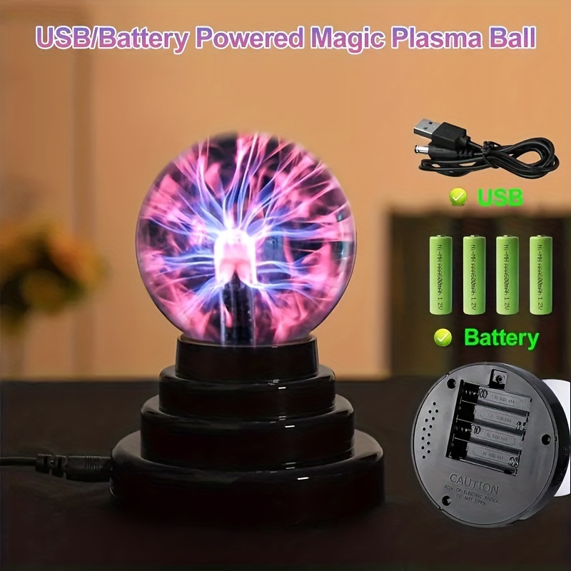 Bola de plasma de 3 pulgadas (funciona con batería)