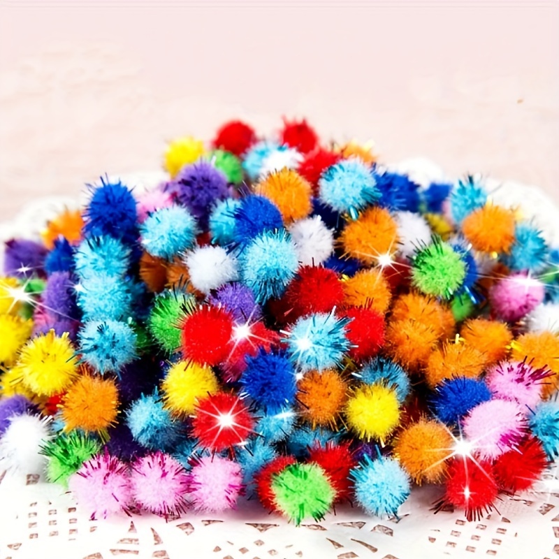 10/15/20/25/30mm Mini Glitter Pompom Ball Large Pompoms Crafts For