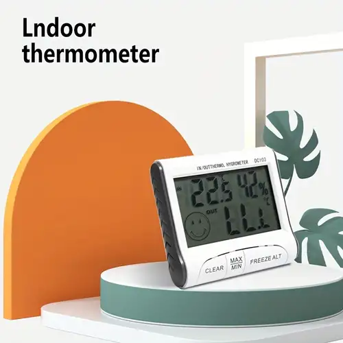 1 Stück 1-in-1-Innen- Und Außenthermometer 12/24-Stunden-Zeit Temperatur  MAX/MIN Aufzeichnung Der Gleichen Bildschirmanzeigefunktion Außentemperatur