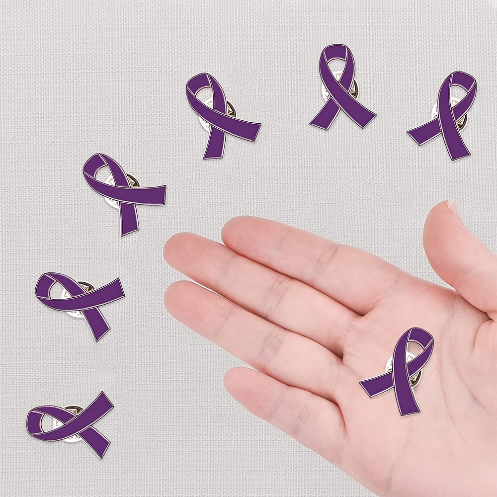Purple Awareness Ribbon Pin Support Domestic Violence Lupus - Temu