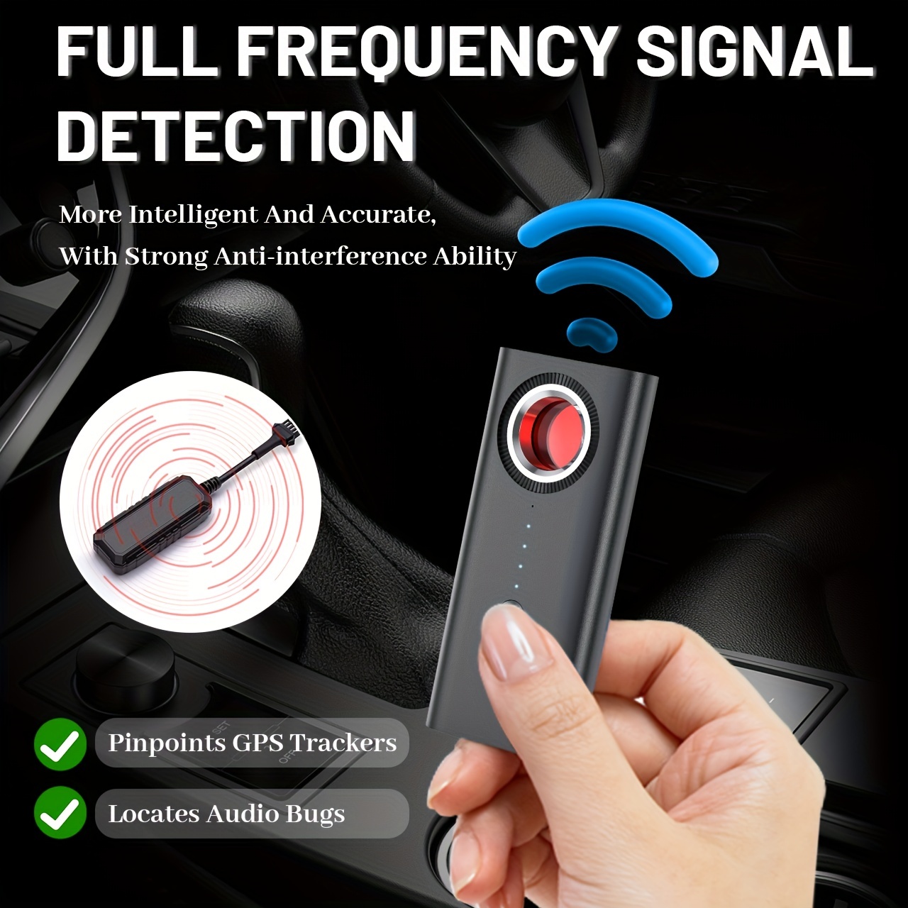 Detectores de cámara oculta Detector antiespía Dispositivos ocultos  Dispositivo de escucha de cámara espía Detector de rastreador GPS de coche  Inalámbrico Signa Anti-Sneak Anti