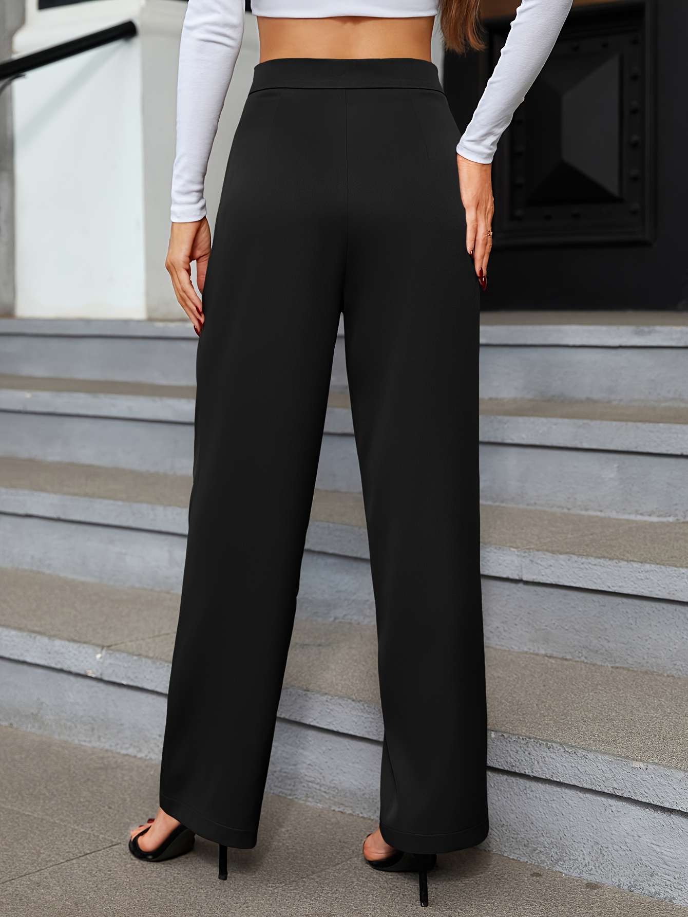 High Waist Loose Straight Office Suits Pants  Wide pants outfit, Fashion  trousers women, Fashion outfits