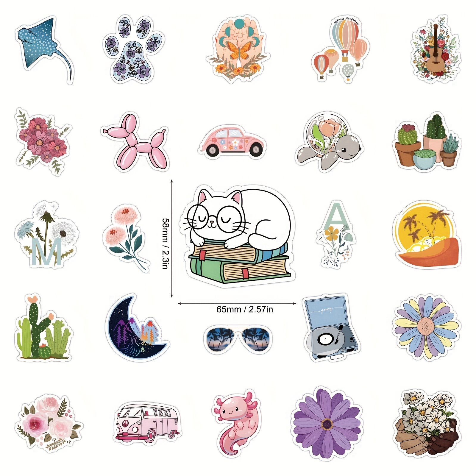 100pcs Cute Stickers for Water Bottles Laptop, Vsco Aethetic Stickers for Adult Teen Girls Kids, Waterproof Vinyl Kwaii Stickers Pack for Hydro Flask